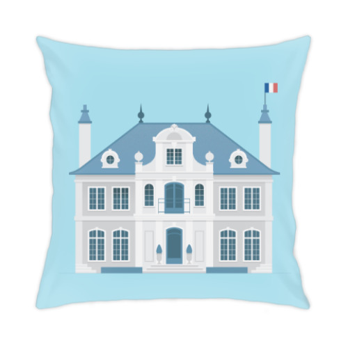 Подушка с принтом Франция и Германия