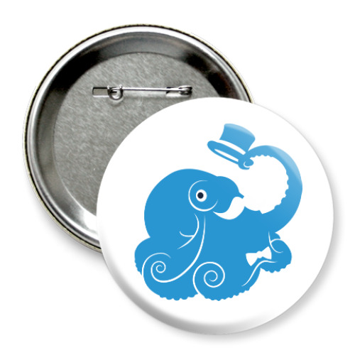 Значок 75мм с принтом Сэр осьминог