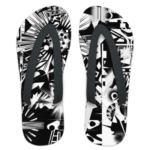 Шлепанцы (сланцы) с принтом Анти материя