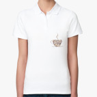 Женская рубашка поло (печать) Кофе из кофейных зерен