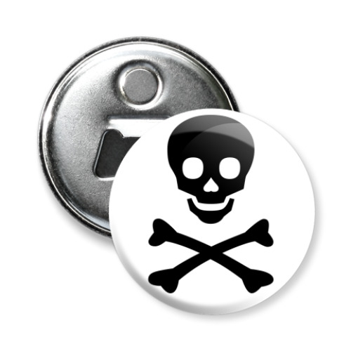 Магнит-открывашка с принтом Череп