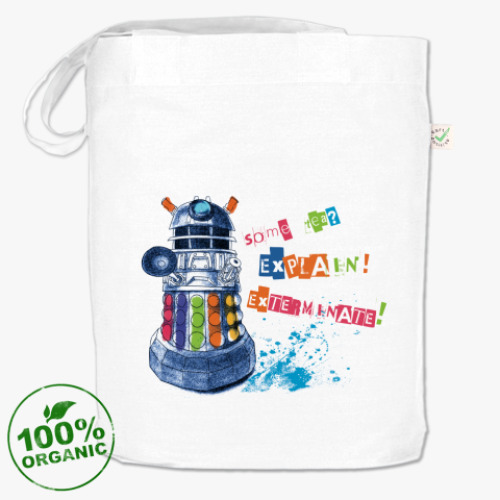 Сумка шоппер с принтом Доктор Кто. Далек.