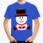 Детская классическая футболка Снеговик