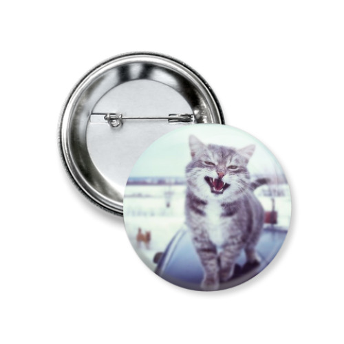 Значок 37мм с принтом Смазливый кот.