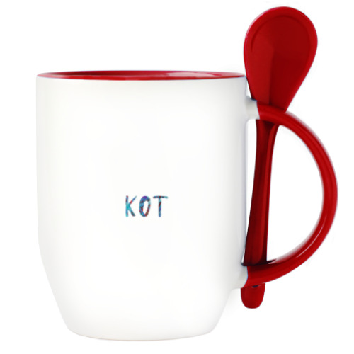 Кружка с ложкой кот