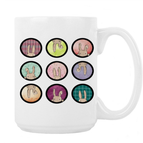 Кружка с принтом Веселые зайцы