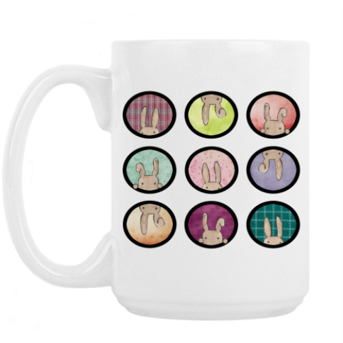 Кружка с принтом Веселые зайцы
