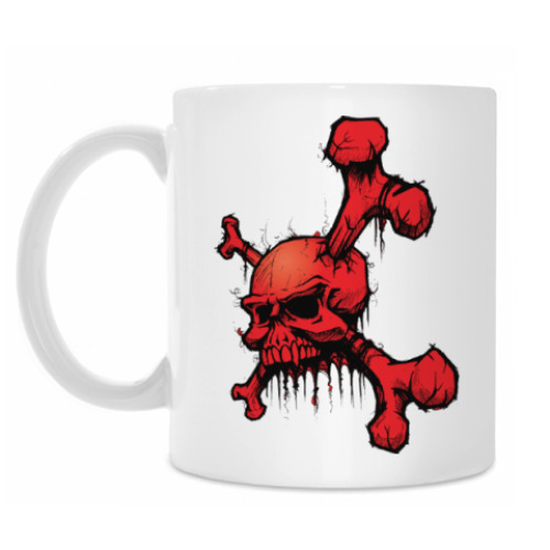 Кружка с принтом Кровавый Череп