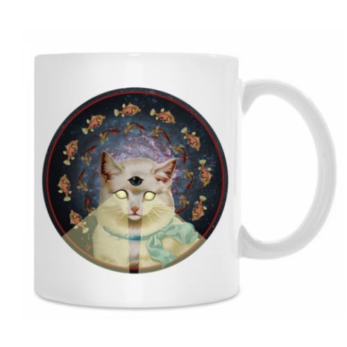 Кружка с принтом Mystery Kitty