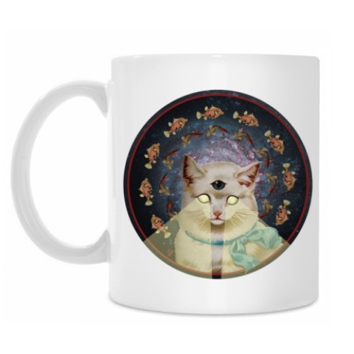 Кружка с принтом Mystery Kitty
