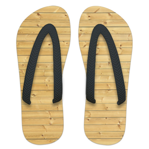 Шлепанцы (сланцы) с принтом Дерево