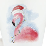 Фламинго в шапке Санты