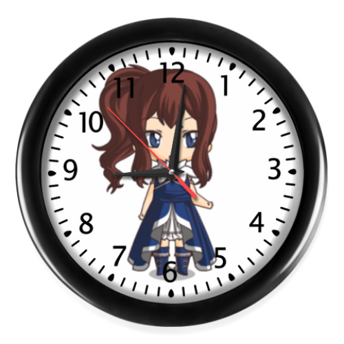 Настенные часы с принтом Чиби девочка