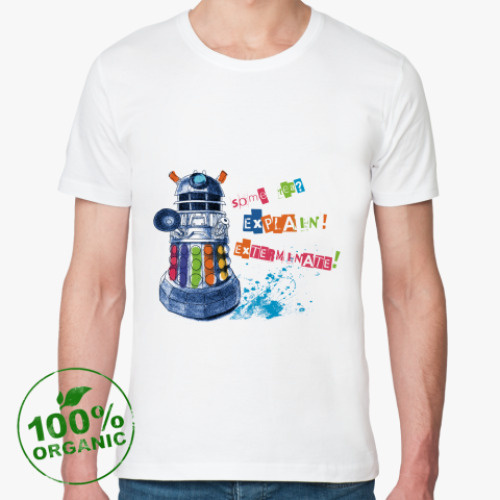 Футболка из органик-хлопка с принтом Доктор Кто. Далек.