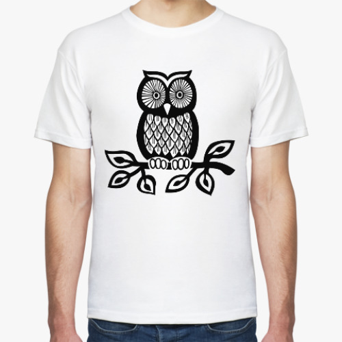 Футболка с принтом Сова на ветке