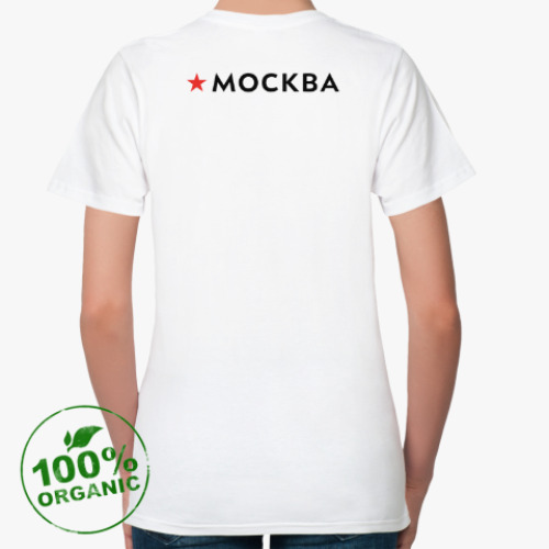 Женская футболка из органик-хлопка с принтом логотип Москвы