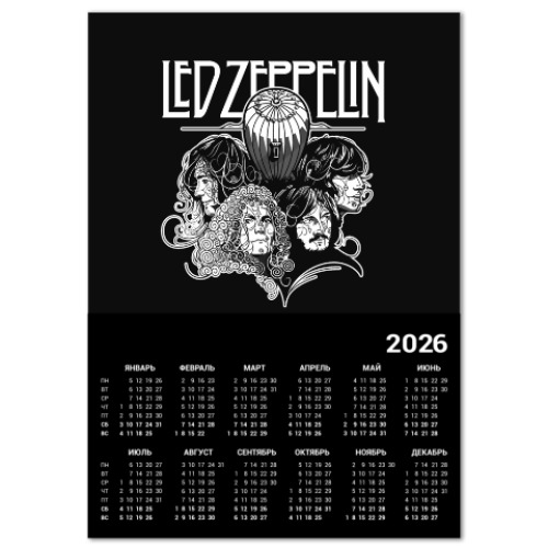 Календарь с принтом Led Zeppelin