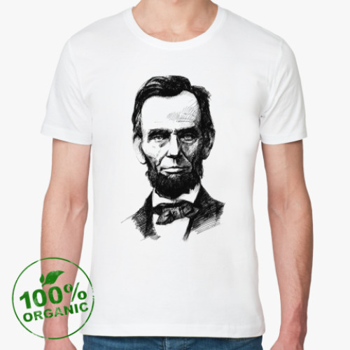 Футболка из органик-хлопка с принтом  Авраам Линкольн