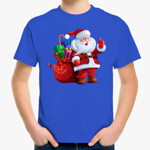 Детская футболка с принтом Дед Мороз