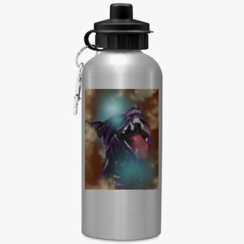 Бутылка с карабином (500 мл) с принтом Пантера