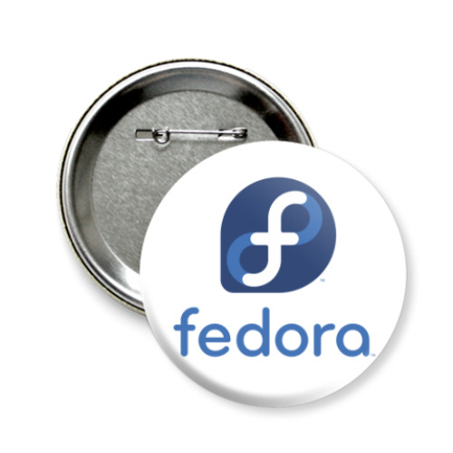 Значок 58мм с принтом Fedora