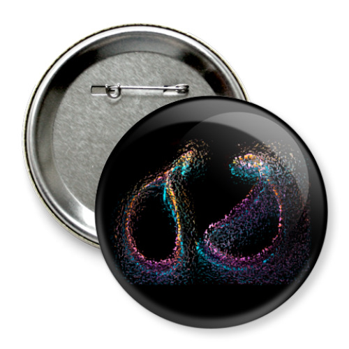 Значок 75мм с принтом Разноцветная абстракция