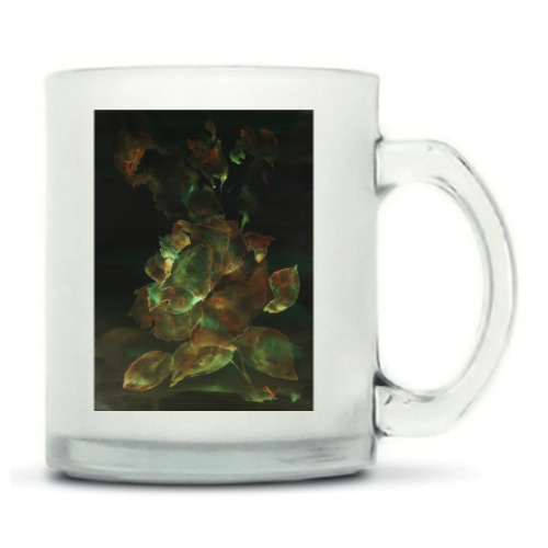 Кружка матовая с принтом Золотая роза