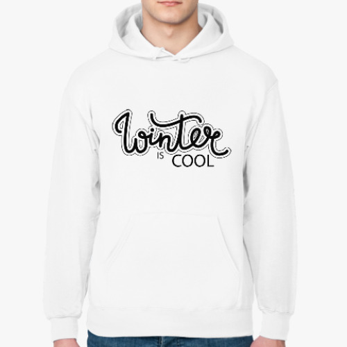 Толстовка худи с принтом Зима - это круто