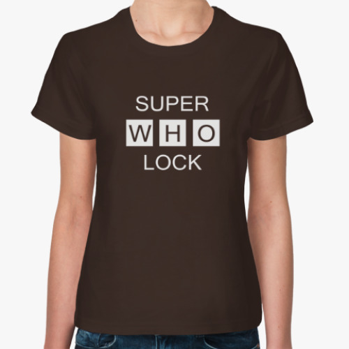Женская футболка с принтом SuperWhoLock