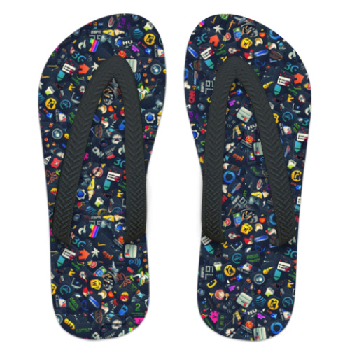 Шлепанцы (сланцы) с принтом Ярлыки