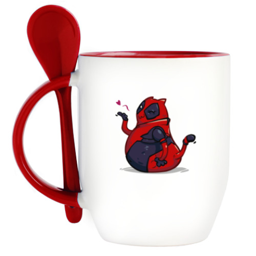 Кружка с ложкой с принтом Кэтпул — Пятничный Котик №44