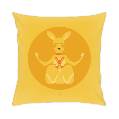 Подушка с принтом Animal Zen: K is for Kangaroo
