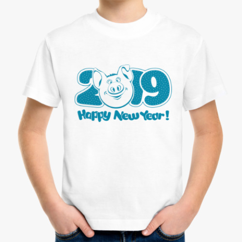 Детская футболка с принтом Год кабана 2019