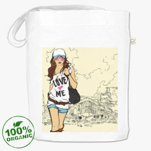 Сумка шоппер с принтом Модная девушка