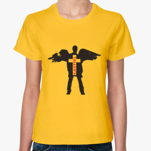 Женская футболка с принтом Сверхъестественное Кастиэль