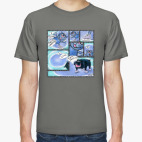 Классическая футболка Комикс Котик Фигурист