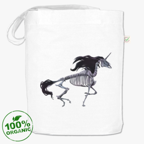 Сумка шоппер с принтом Скелет Единорога