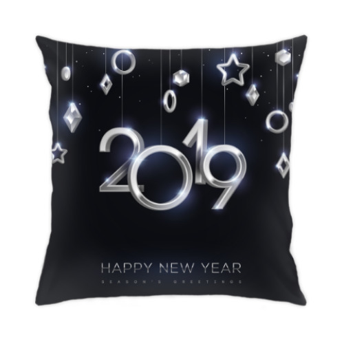 Подушка с принтом Новый год 2019