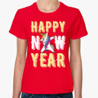 Классическая женская футболка HAPPY NEW YEAR