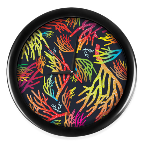 Настенные часы с принтом Кораллы