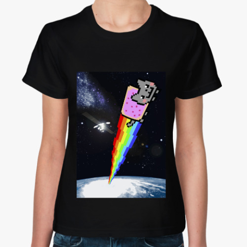 Женская футболка с принтом Nyan cat Нянкэт