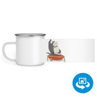 Кружка металлическая белая (круговая запечатка)