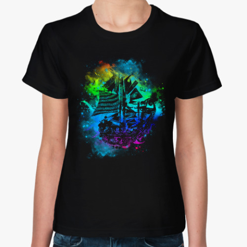 Женская футболка с принтом Космический голландец