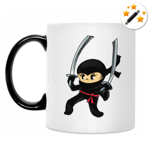 Кружка-хамелеон с принтом Ниндзя