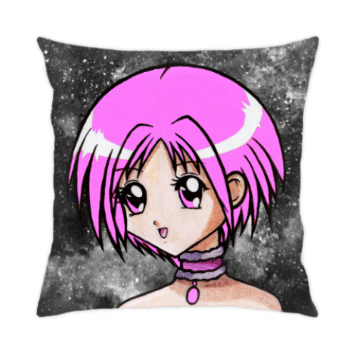 Подушка с принтом Space Anime Girl