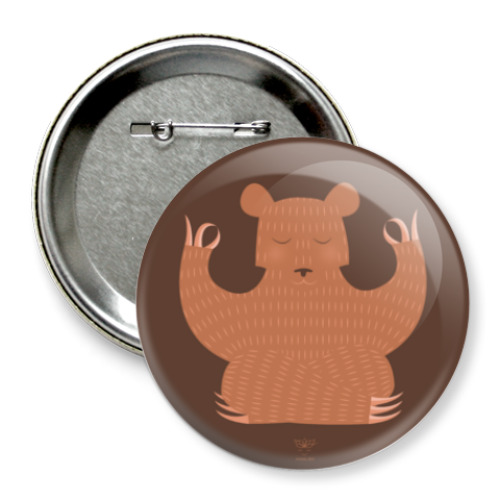 Значок 75мм с принтом Animal Zen: B is for Bear