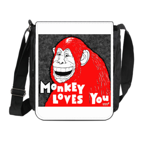 Сумка на плечо (мини-планшет) с принтом С новой Обезьяной!