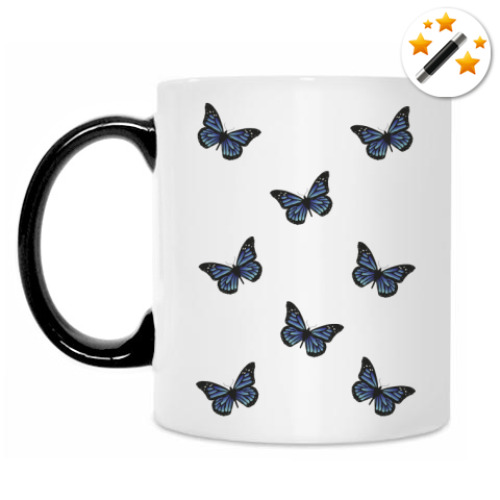 Кружка-хамелеон с принтом Бабочки