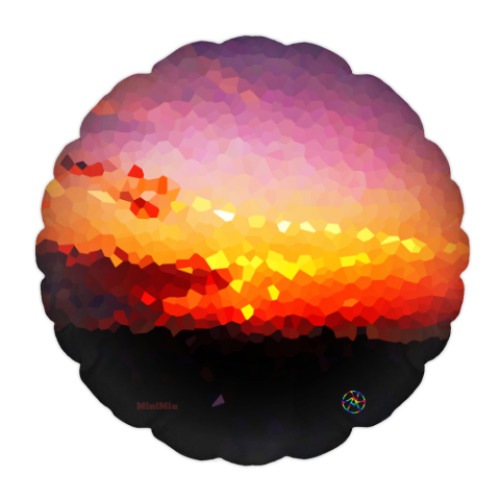 Подушка с принтом Кристальный закат