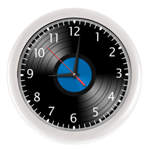 Настенные часы с принтом Грампластинка виниловая